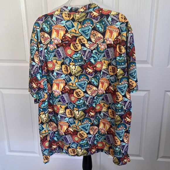 DisneyParks Disneyland Passport Collection Stamps Button Down Shirt Mens Sz XXL - Picture 6 of 16